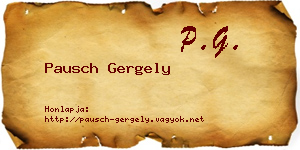 Pausch Gergely névjegykártya